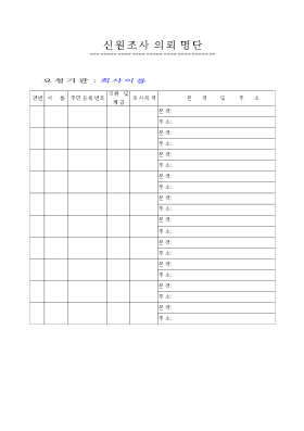 신원조서의뢰명단 신원조서의뢰명단